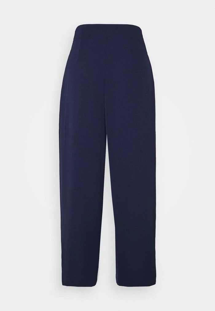 Pantalons ANNA FIELD Anna Field Wide Cropped Leg Trousers With Belt Bleu Marine Femme | SUI-0680537